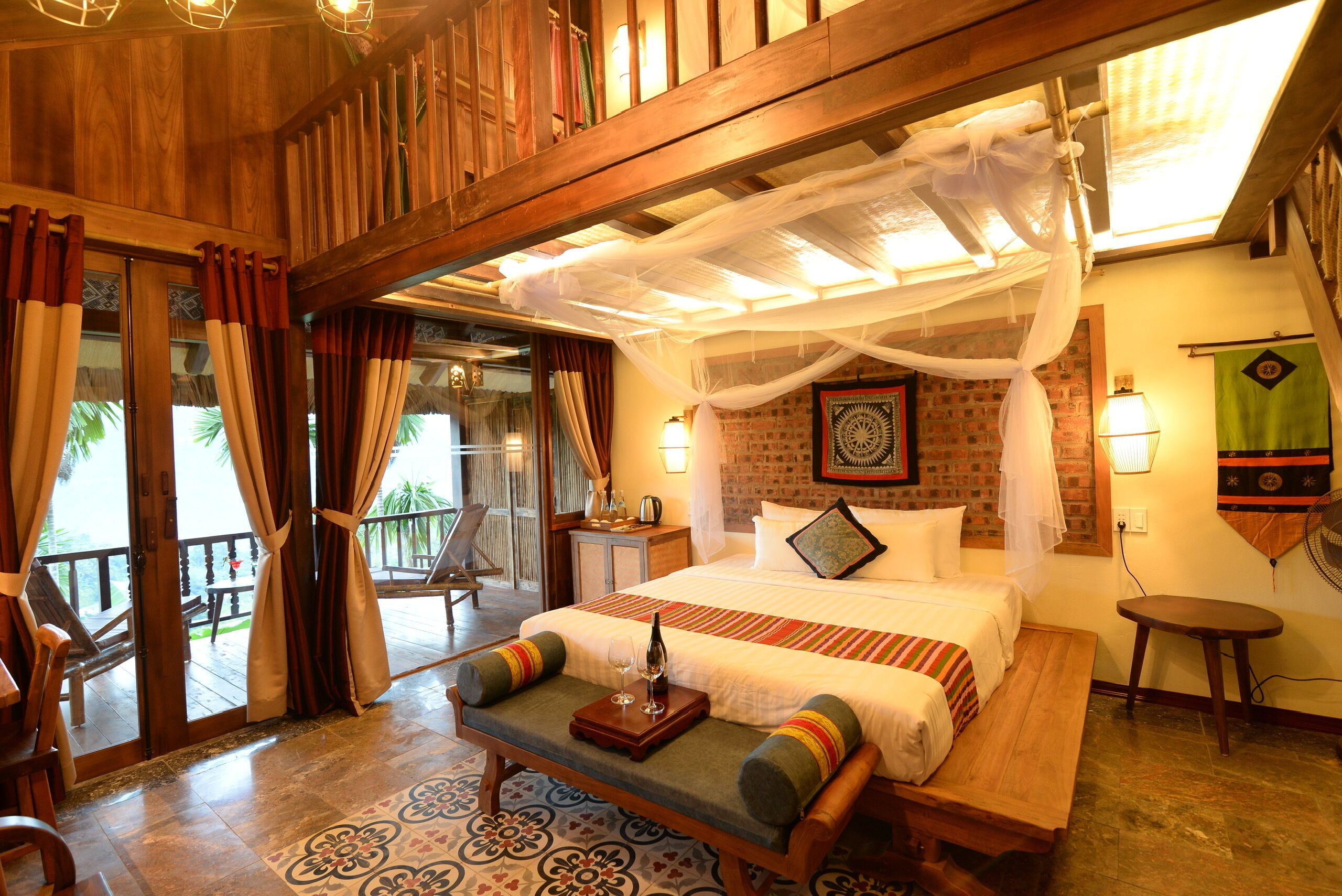 Deluxe Quadruple Room, 2 Bedrooms, Mountain View | Desk, laptop workspace, free WiFi, bed sheets