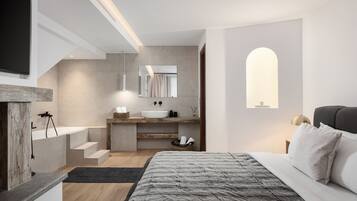 Deluxe suite | Lakens van Egyptisch katoen, luxe beddengoed, donzen dekbedden