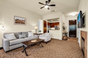 TV, fireplace, offices - Relax & Recharge at this 2BR Desert Villa (La Quinta)