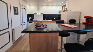 Dining - Family cottage with shared pool, terrace, and WiFi (Ségry)