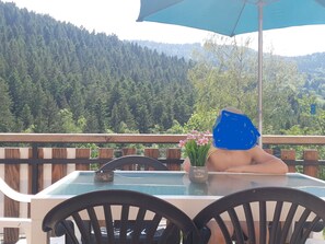 Outdoor dining - Family chalet Vosges with foosball and pets allowed (Ventron)