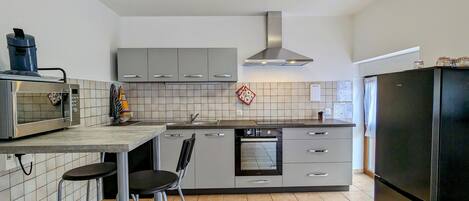 Kühlschrank, Mikrowelle, Geschirrspüler, Toaster