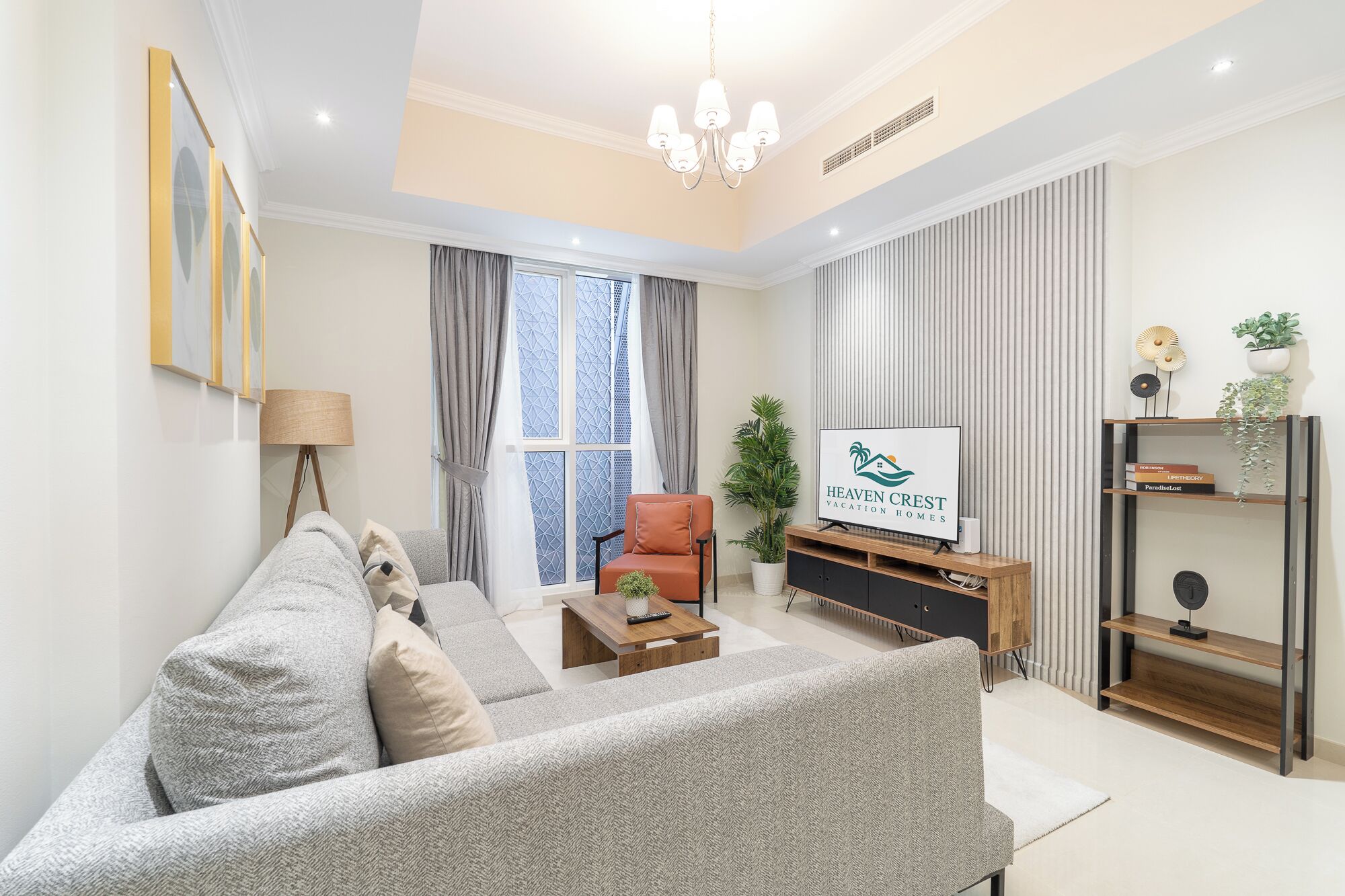 City appartement, 1 kingsize bed met slaapbank, balkon | Woonruimte | Een 42-inch smart-tv met digitale zenders, Netflix en streamingdiensten