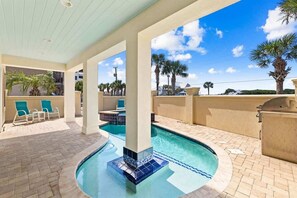 Een verwarmd zwembad