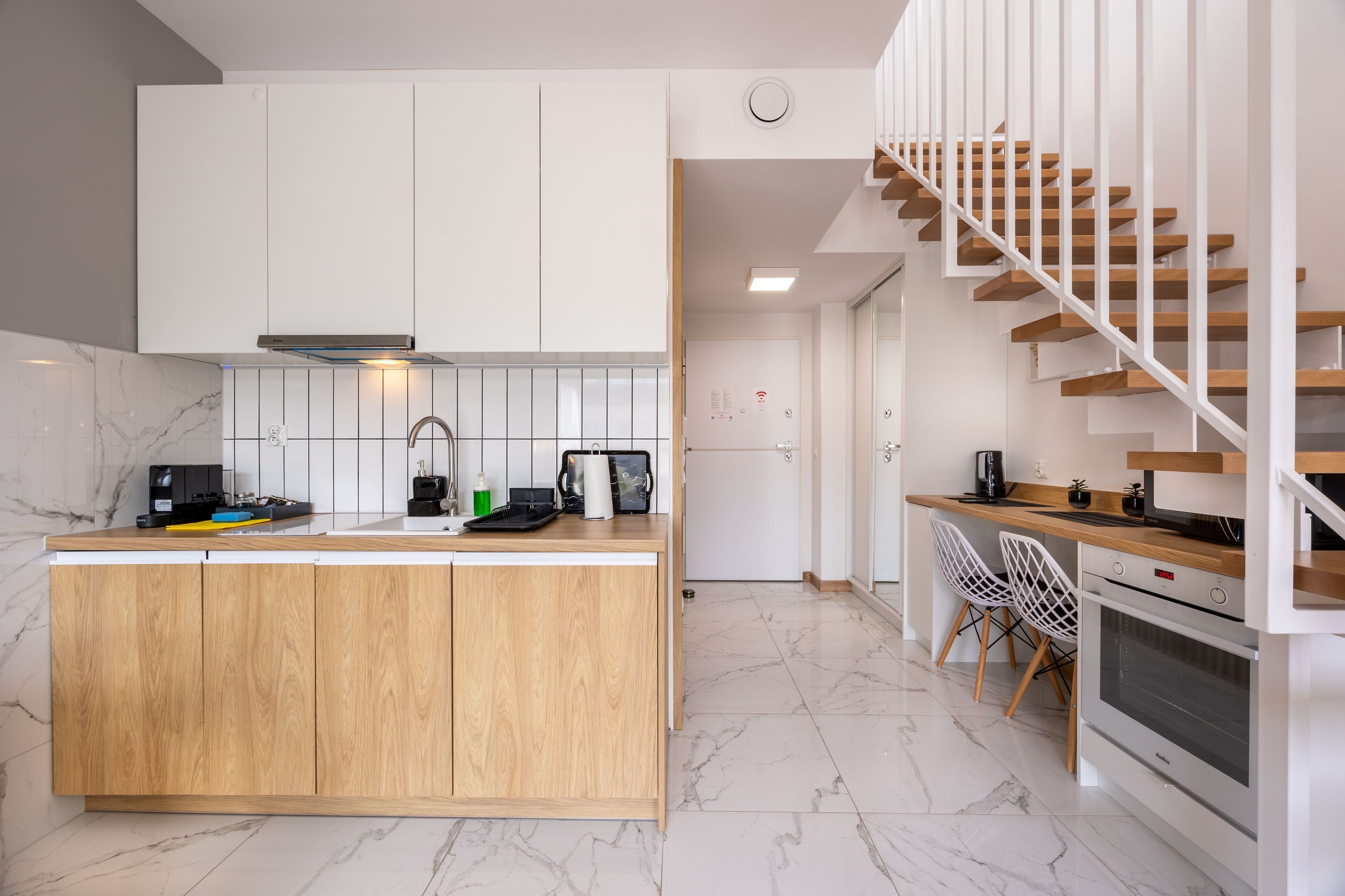 Suite estudio | Cocineta privada | Cafetera y tetera y tetera eléctrica 