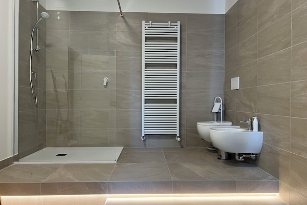 Comfort Studio Suite, 1 King Bed, City View | Bathroom | Shower, hair dryer, slippers, bidet