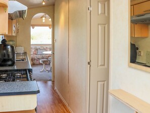 Fridge, cookware/dishes/utensils - HAYESLAND HOLIDAY HOME in Rosslare Harbour, County Wexford (Rosslare Harbour)