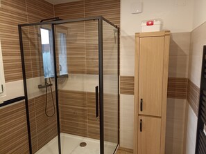 Shower, hair dryer