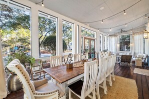 Dining - Spacious Porches for Dining! Steps from Camp Watercolor! Low-Speed Vehicle! (Santa Rosa Beach)