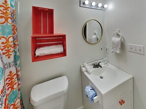 Hair dryer, towels