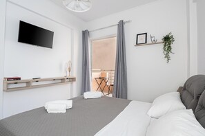 Lägenhet Comfort - havsutsikt | 1 sovrum, ljudisolering, strykjärn/strykbräda och gratis wi-fi