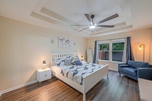 4 bedrooms, iron/ironing board, travel crib, WiFi