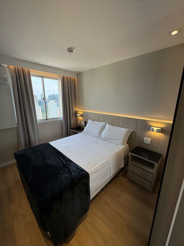 Blackout curtains, iron/ironing board, free WiFi