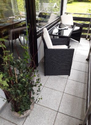 Appart'hôtel, balcon, vue montagne | Balcon