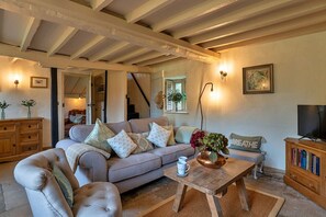Fernseher, Kamin, Bücher