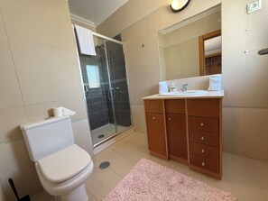 ヘアドライヤー、ビデ、タオル、トイレットペーパー