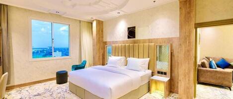 In-room safe, desk, laptop workspace, blackout drapes