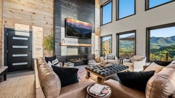TV, fireplace, video games, offices