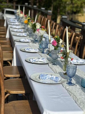 Outdoor banquet area
