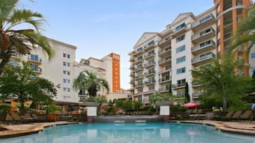 Indoor pool, outdoor pool, open 6:00 AM to 10:00 PM, pool umbrellas