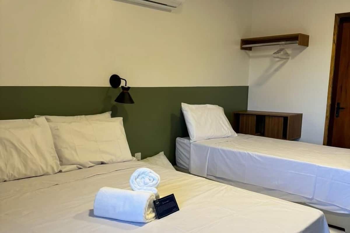 1 bedroom, laptop workspace, blackout drapes, iron/ironing board