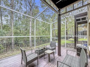 Terrace/patio - Scenic 3BR Retreat in Kissimmee Near Disney (Kissimmee)