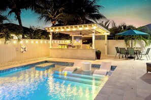 Outdoor pool, a heated pool