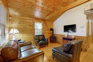 Téléviseur, foyer, lecteur de DVD, table de ping-pong