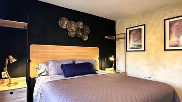 设计客房, 阳台 | 1 多间卧室、特色装修、特色家居、遮光窗帘