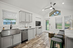 Fridge, microwave, oven, stovetop - Opulent Classic Cabin at the SKYE Texas Hill Country Resort! (Fredericksburg)