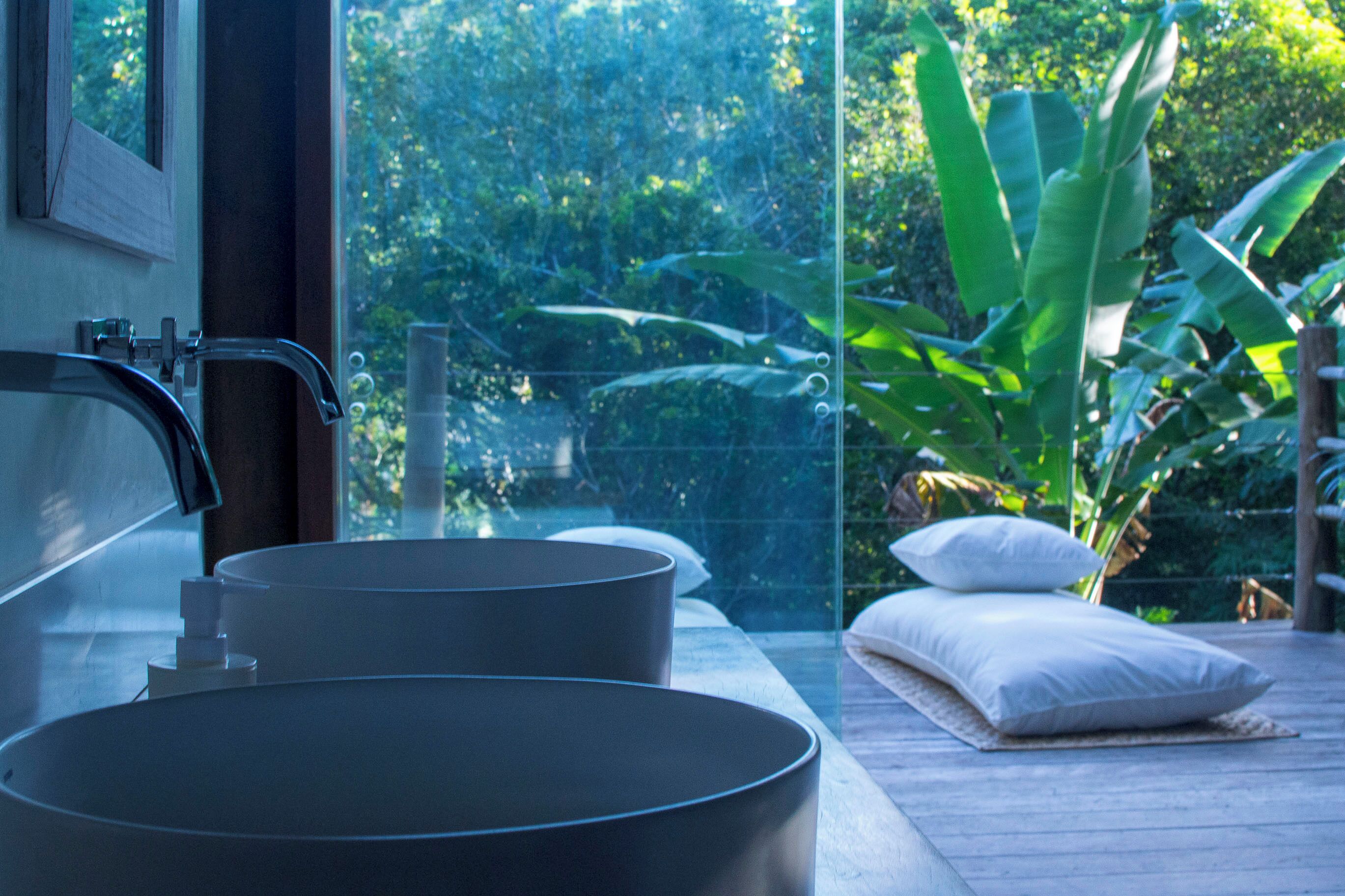 Casa superior, vista para o parque | Banheiro | Toalhas de banho, papel higiênico