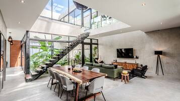 12-inch flat-screen TV with satellite channels