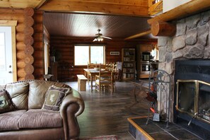 Smart TV, fireplace, table tennis, books