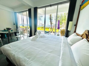Eenvoudige villa, balkon, uitzicht op het strand | Gratis wifi