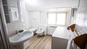 Haartrockner, Bidet, Handtücher, Seife