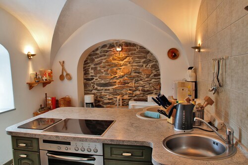 Ferienhaus 'Ferienhaus Zum Grünen Hirsch Stolln' mit Bergblick, privater Terrasse und Wi-Fi