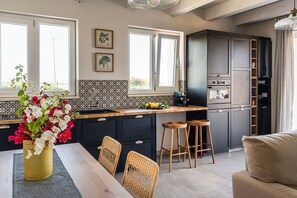 Fridge, microwave, stovetop, dishwasher