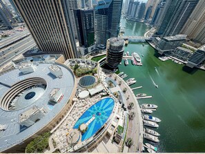 Luxury Studio, Marina View, Lakeside | Terrace/patio - Scenic Views & Top Amenities - Address (Dubai)
