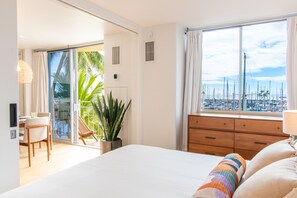 1 bedroom, desk, iron/ironing board, travel crib