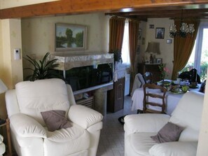 TV, fireplace - Cozy chalet with fireplace, pets welcome (Cousances-les-Forges)