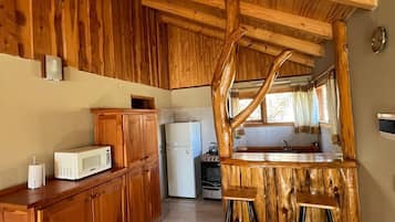標準小屋, 部分湖景 | 私人廚房 | 微波爐、冷凍庫