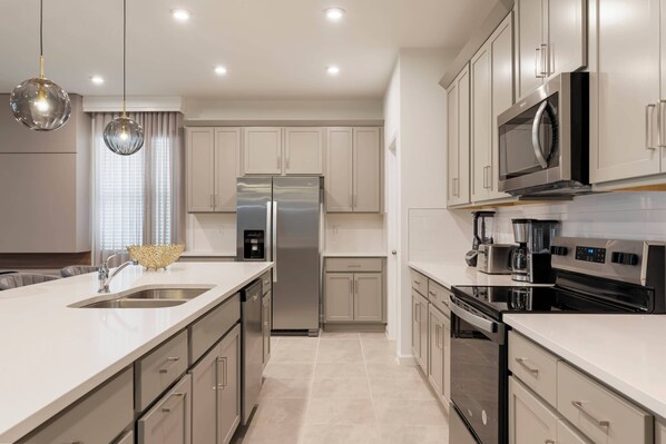 Microwave, oven, stovetop, dishwasher