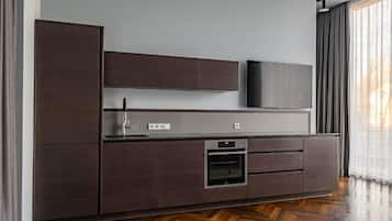 Premium Apartment, 1 Bedroom | Desk, laptop workspace, blackout drapes, free WiFi