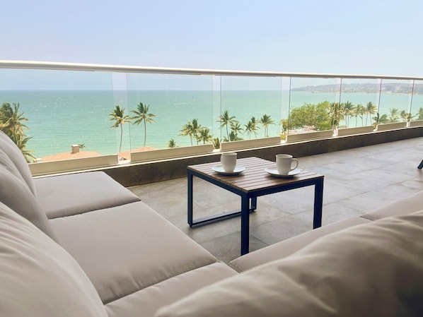 Superior suite, balkon, uitzicht op zee | Terras