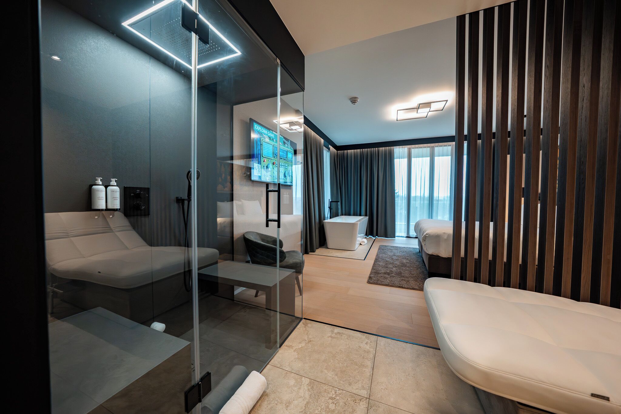 Exclusive-suite - 1 soveværelse - boblebad | Badeværelse | Hårtørrer, håndklæder, Sæbe, Shampoo