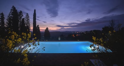 Villa Claro Chianti "il Girasole" portion of villa with panoramic pool.