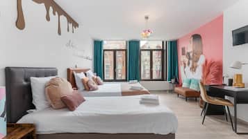 1 slaapkamer, een bureau, gratis wifi, beddengoed