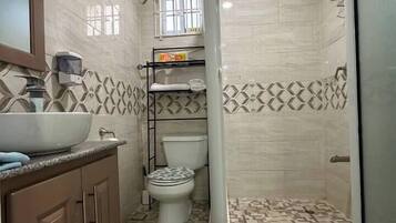 Douche, sèche-cheveux