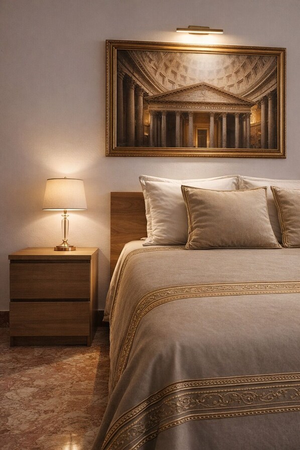 Comfort Double Room | Hypo-allergenic bedding, minibar, desk, free WiFi - Colosseo Rooms (Rome)