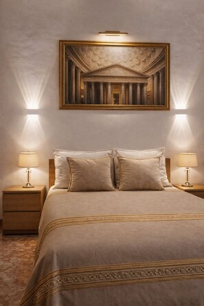Comfort Double Room | Hypo-allergenic bedding, minibar, desk, free WiFi - Colosseo Rooms (Rome)